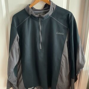 Cabela's XPG Windstopper 1/4 Zip Pullover Jacket - Black & Gray - Men’s Size 3XL